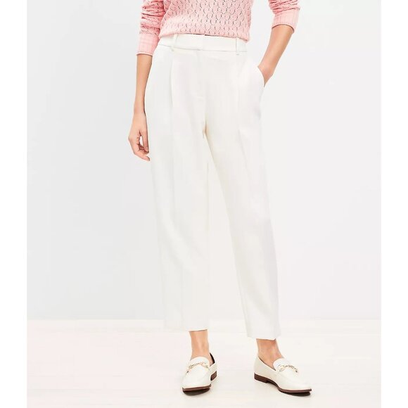 Ann Taylor LOFT Petite Pleated Tapered Pants In Crepe 2P - Picture 1 of 3